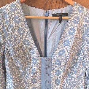 BCBG embroidered blue dress